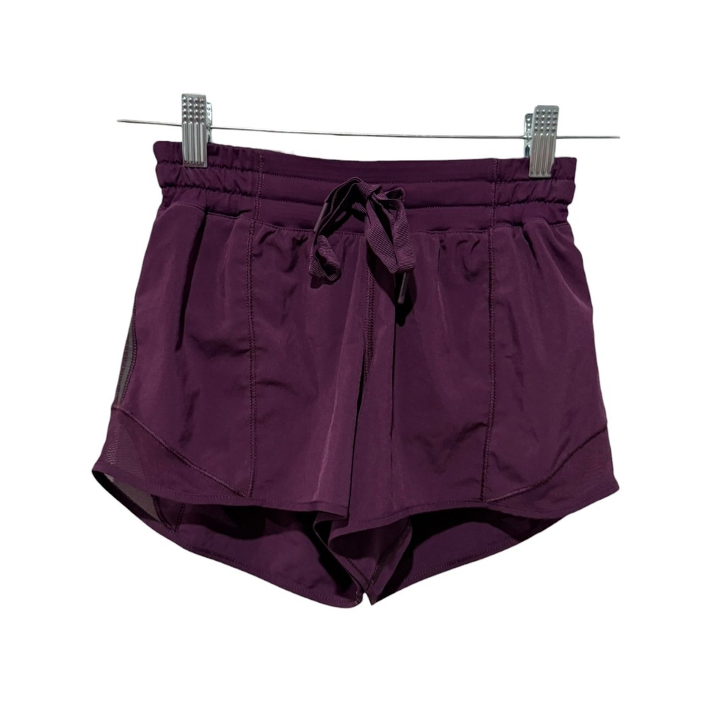 Lululemon Hotty Hot Shorts Sz 2 Tall High-Rise Lined 4" Purple Running‎ Workout